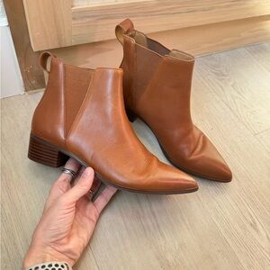 J. Crew Leather Cognac ankle boots
